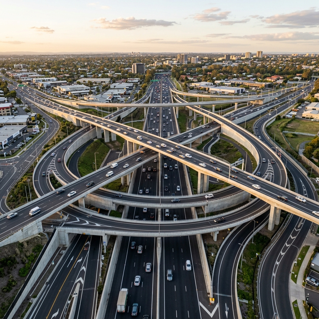 Road infrastructure and asphalt construction environment
