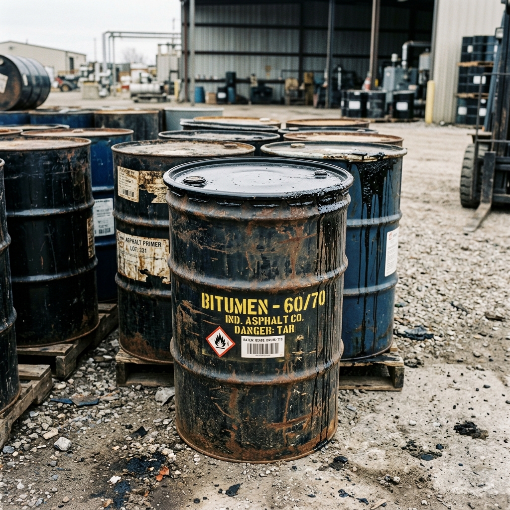 Bitumen drums and industrial bitumen supply visual